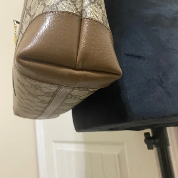 EUC Extremely Rare Vintage Large GUCCI GG Monogram Tote With Red & Green Straps